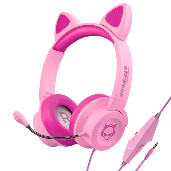 Audífonos Gamer de Diadema con Micrófono HyperGear Kombat Kitty para Niños